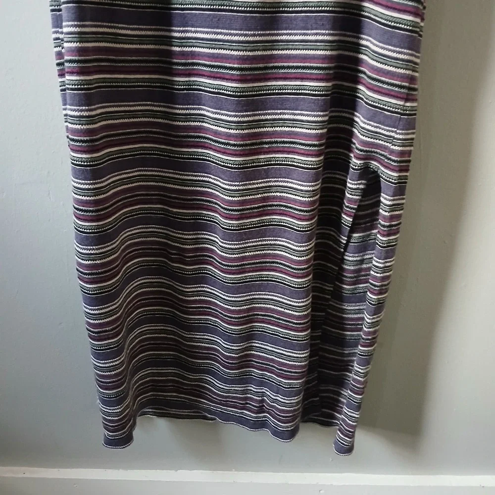 Embassy Row Women's Size S Vintage Maxi Dress Front Slit Sleeveless Striped Knit
